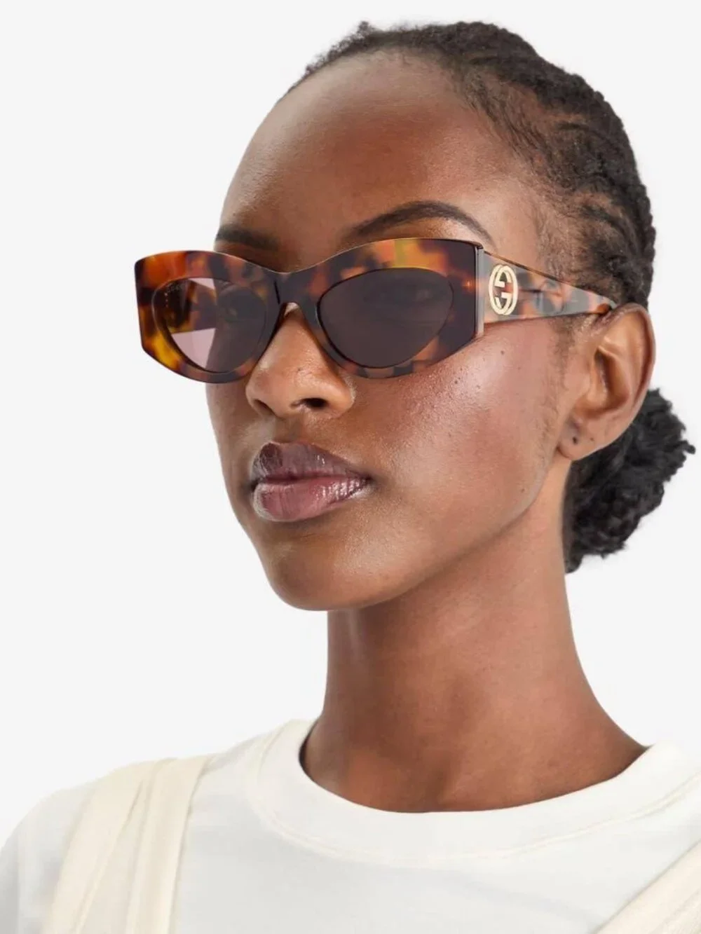 Gucci GG1843S 005 Cat Eye Sunglasses - Black/Fuchsia / Grey